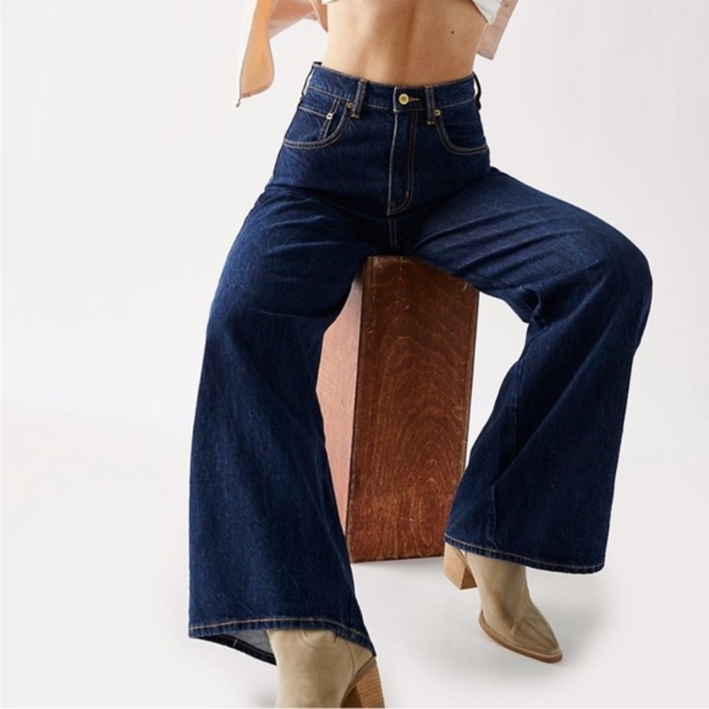 Free People Dark Blue Flare Jeans